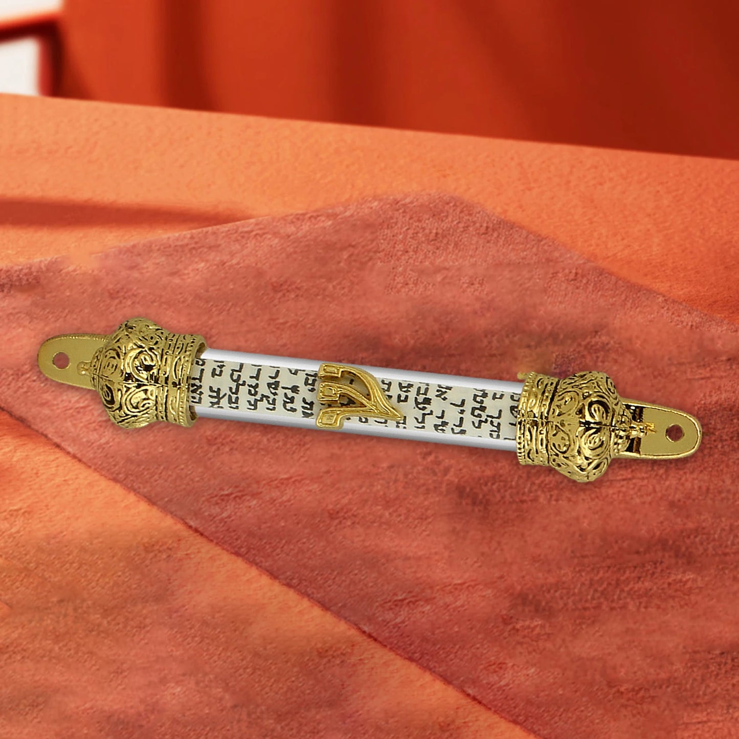 Door Mezuzah Metal Blessing Mezuzahw with Scroll Door Decoration House Religious Gift Retro Mezuzah Case Mezuzah Plaque 1x