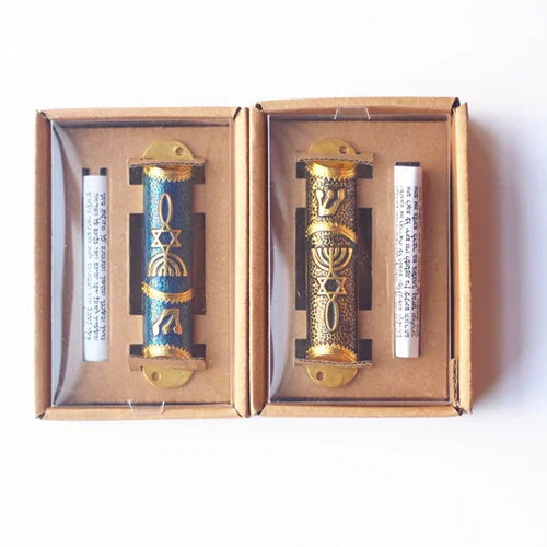 Religion Jewish Mezuzah Case Hand made Mezuza With Torah parchment scroll Mezuzah