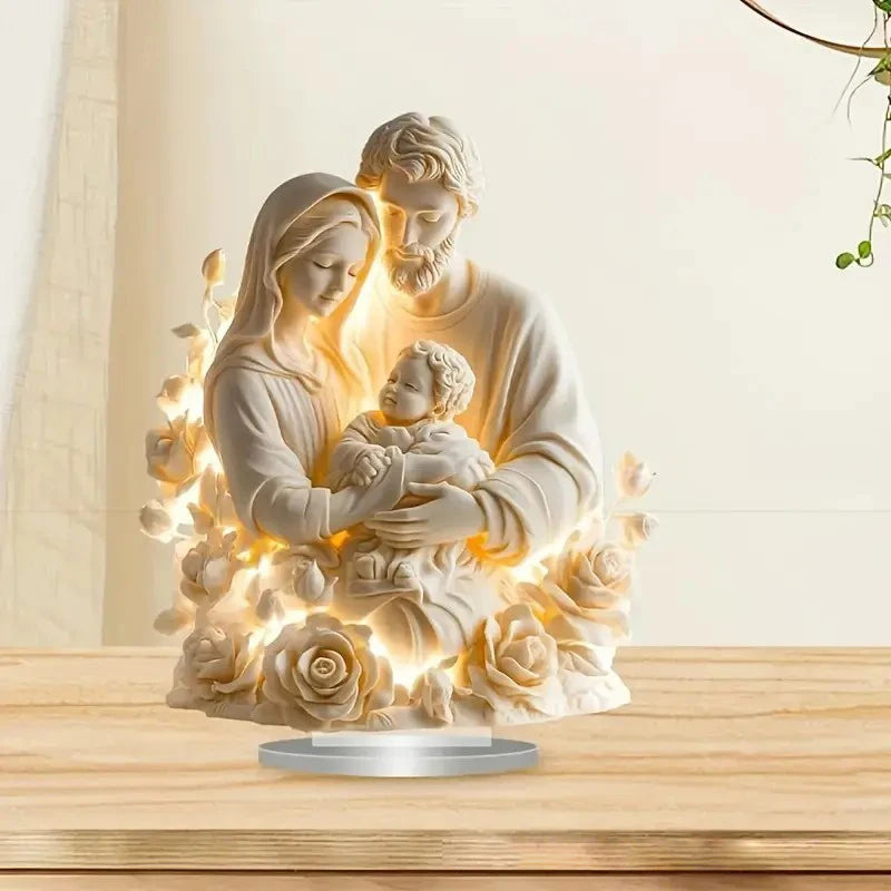 NEW Nativity Centerpiece 2D Acrylic Jesus Birth Scene for Tabletop Decor Elegant Holiday Party Ornament, Gift for Home & Office