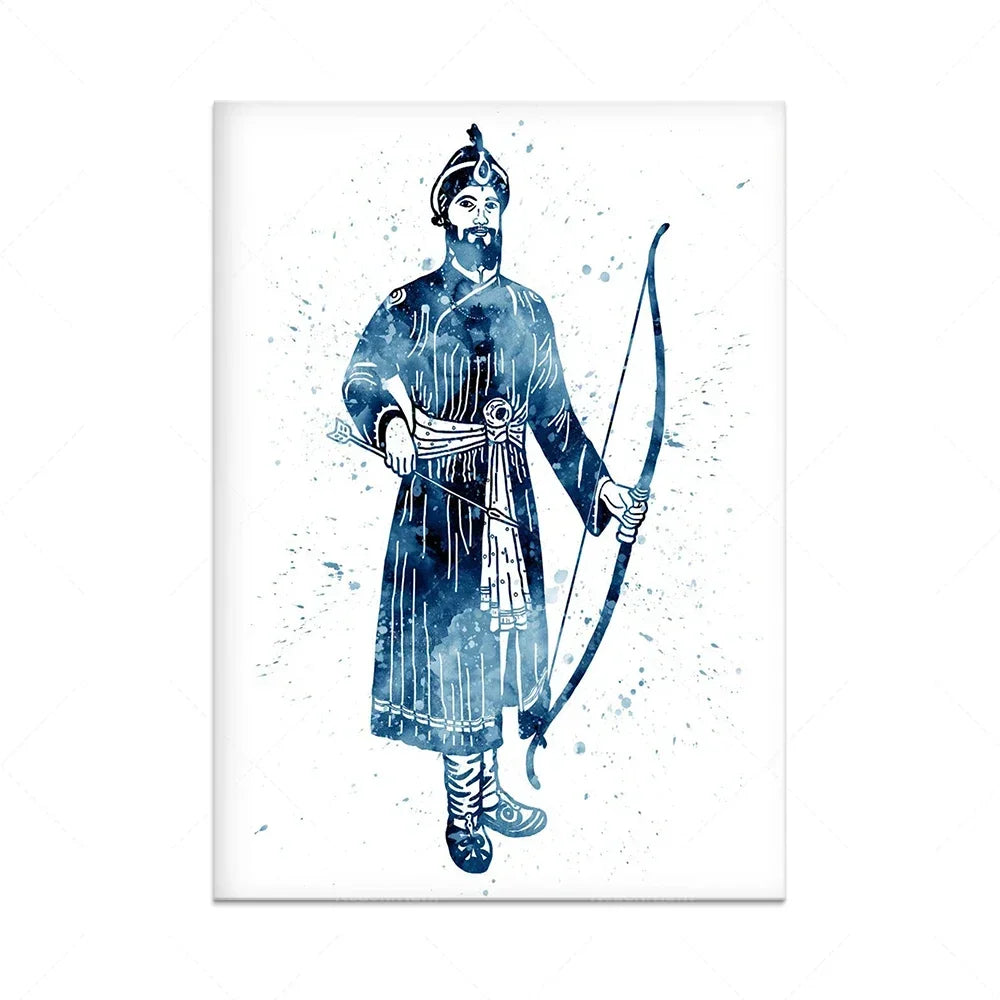 Sikh Master Murals Blueprint Sets Guru Nanak Guru Gobind Singh Paintings Baba Deep Singh Decorative Art