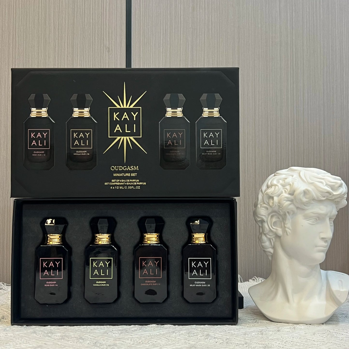 KAYALI Women’s Perfume Gift Set 4*10ml Long Lasting Fresh Mild Elegant Floral Fruity Musk Natural Fragrance Two Scents