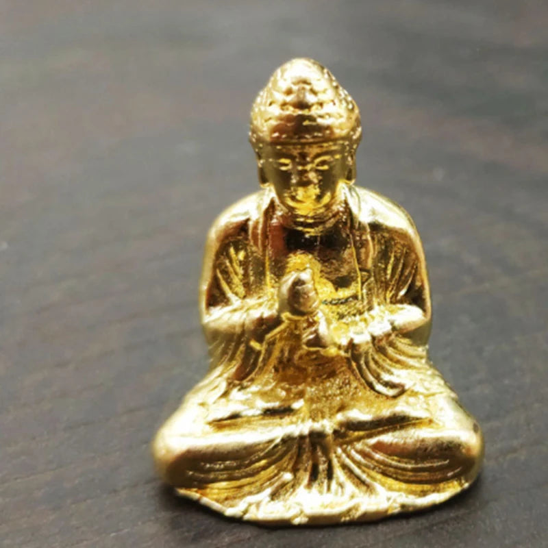 Pure Brass Old Sakyamuni Buddha Statue Home Decoration Miniature Statue Small Ornaments