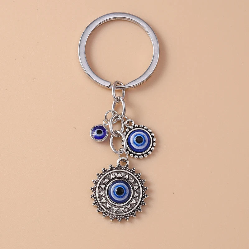 Fashion Metal Evil Eye Keychain for Car Key Women Men Handbag Pendant Keyring Accessories DIY Jewelry Gifts