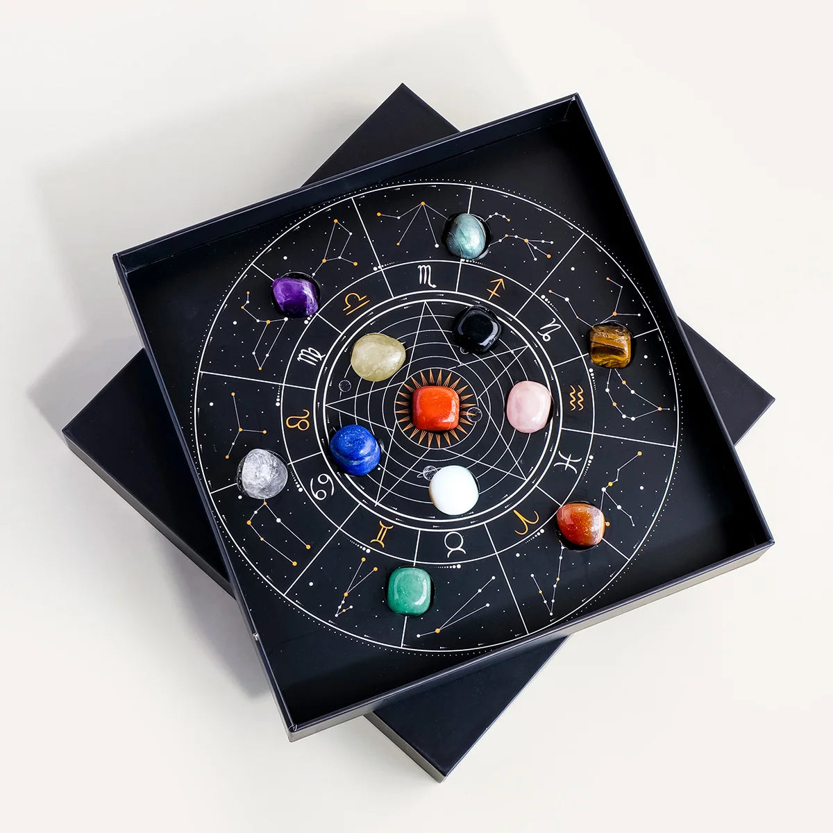 Natural Crystal Constellation Rolling Stone Set, Reiki Chakra Healing Wicca Massage Globe, Energy Balancing Tool for Wellness