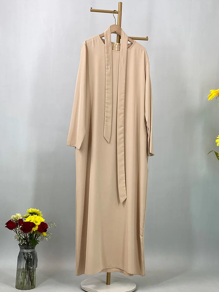 Hot Selle Muslim Woman Abaya With Pockets Islamic Casual And Simple Long Dresses Moroccan Caftan Woman Dubai Abaya Ramadan Black
