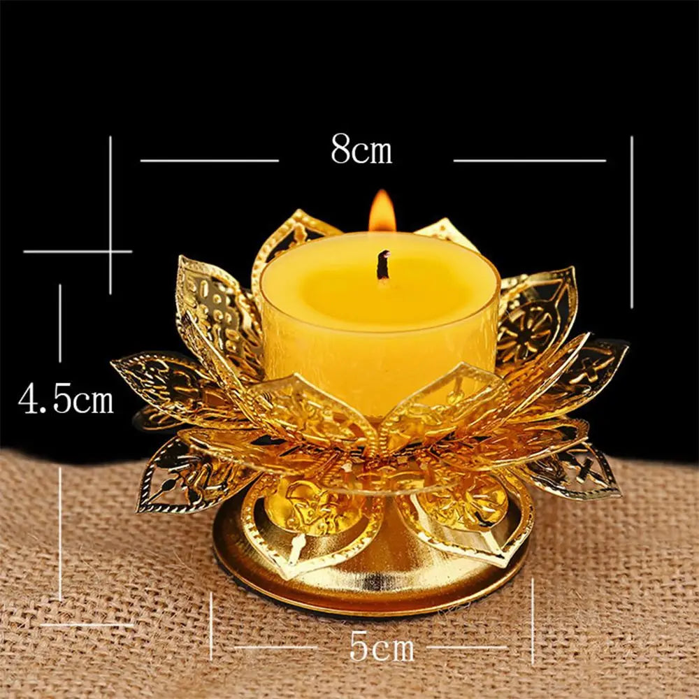 Gold Lotus Seat Ghee Lamp Holder Incense Burner Butter Lamp Tea Light Holder Tibetan Copper Oil Lamp Altar Decoration Supplies