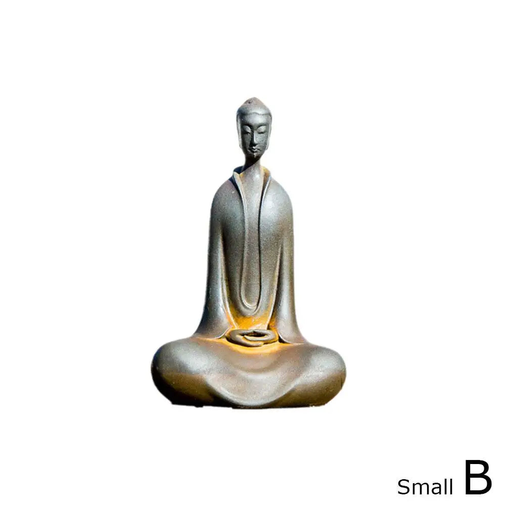 Mini Buddhist Monks Figurines Garden Buddha Zen Statue Tibetan Buddha Figurines Garden Ornament Meditating Buddha Sculpture