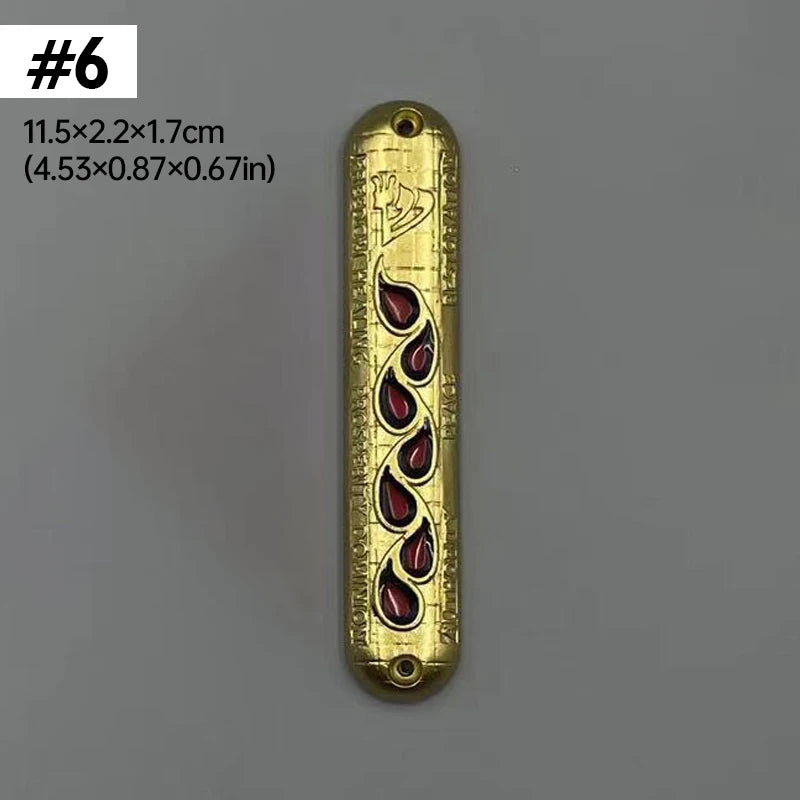 Jewish Mezuzah Case Cover Home Blessing Door Ornaments Delicate Enamel Flowers Embellished Crafts Jewish Traditional Holy Gifts
