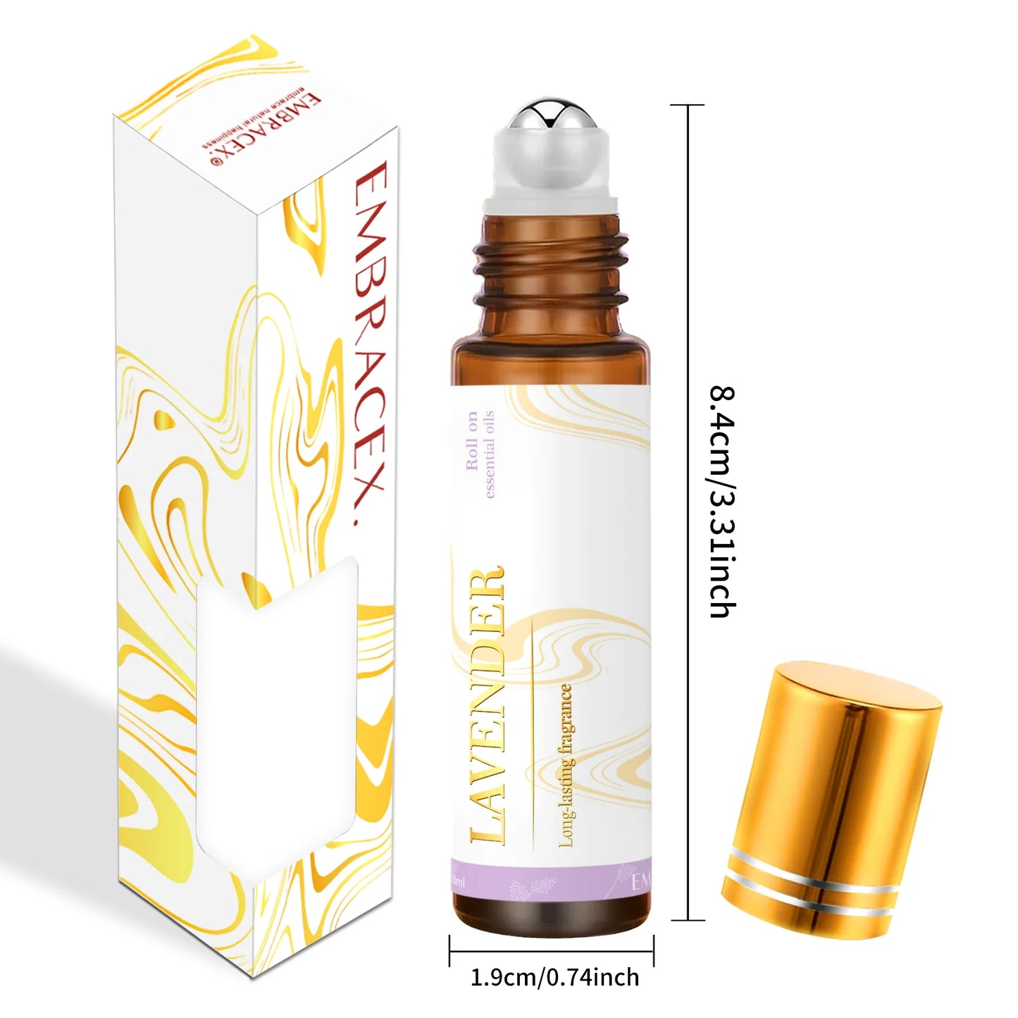 Lavender Roll-On Essential Oil, 10ml - Natural Aromatherapy for Relaxation, Sleep Aid & Stress Relief - Pure Therapeutic Grade