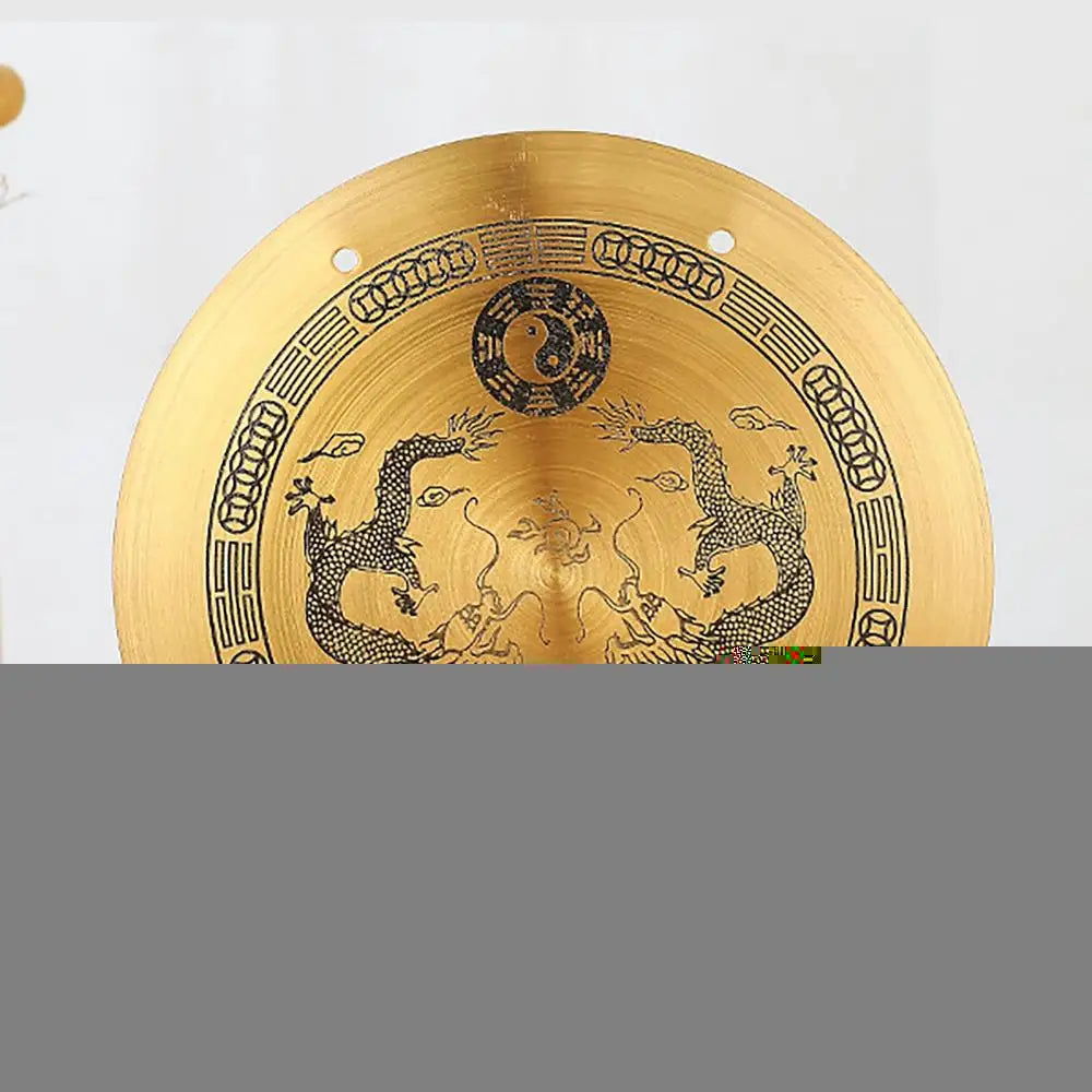 Feng Shui Gong Chinese Feng Shui Zen Gong Bell With Stand And Mallet Dragon With Taiji Symbols Desktop Retro Chime Table Gong