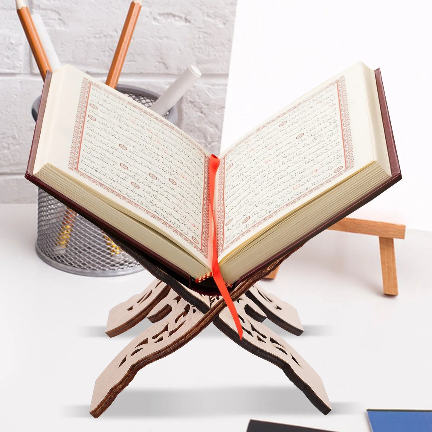 Wooden Book Stand Desktop Bible Holder Quran Rack Reading Rack Tabletop Book Shelf Stable Reading Holder Home Office School Use