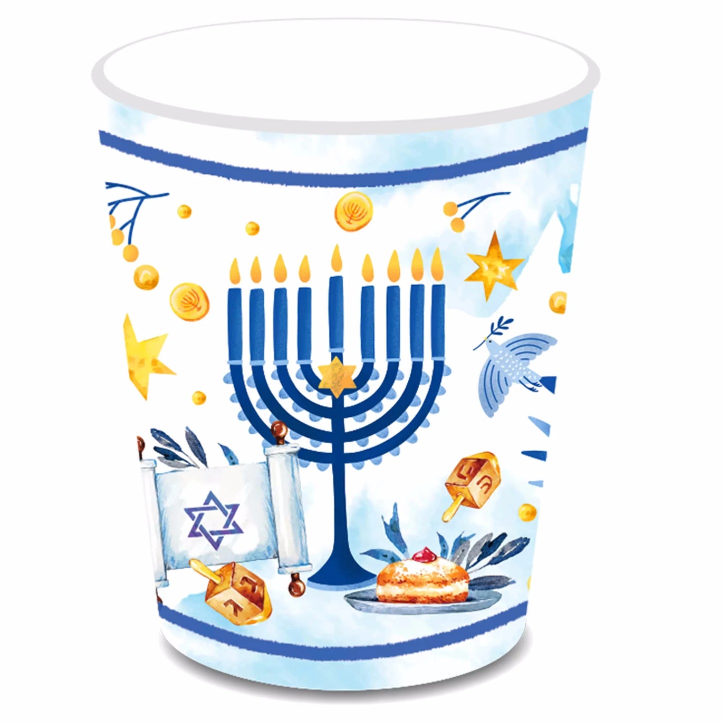 Happy Hanukkah Party Disposable Tableware Sets Paper Plates Cups Napkins Party Dinnerware Decor