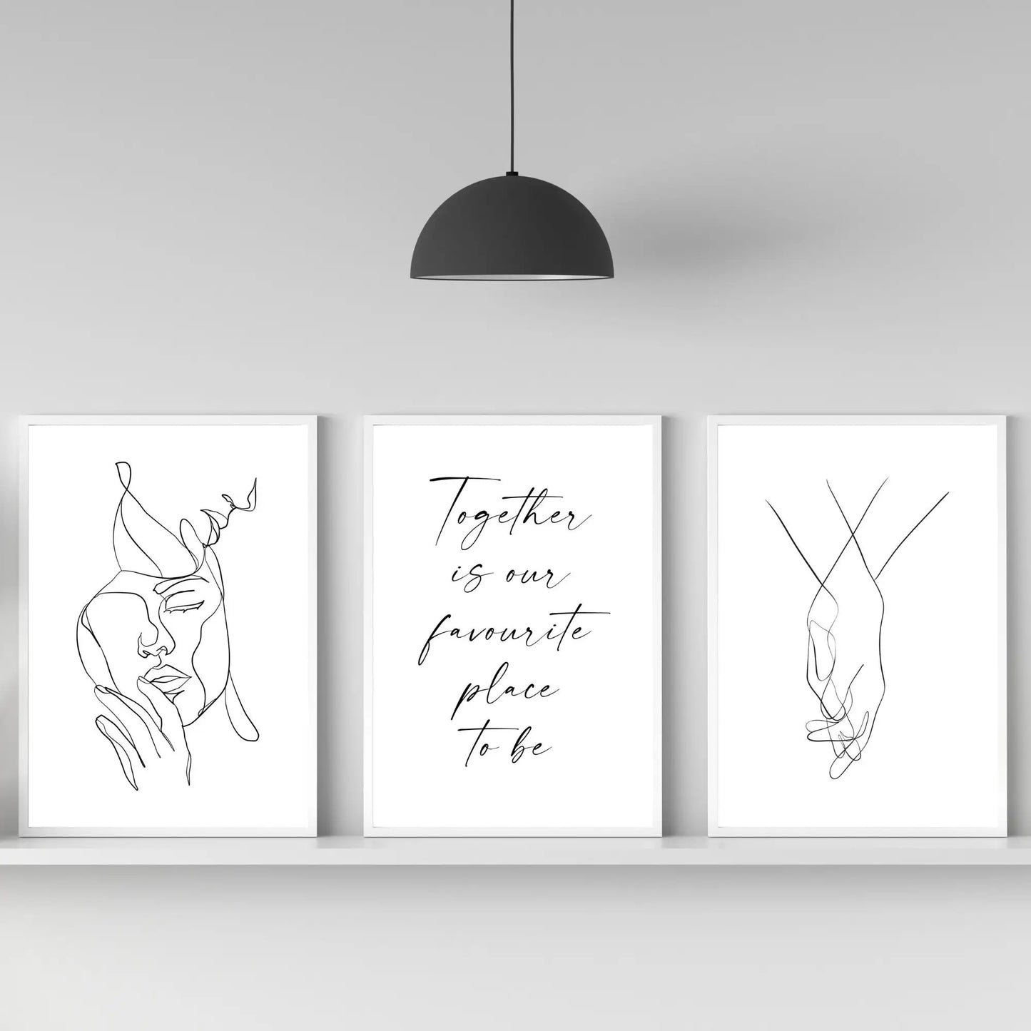 Together Is Our Favourite Place To Be Bedroom Print Wall Art Above The Bed Decor Line Text Art Minimalist Decoration Gift Poster