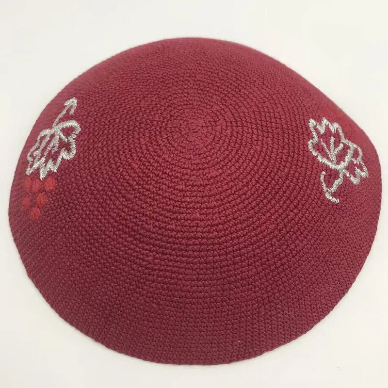 Jewish Yamaka Hat Handmade Knitted for Men Judaica Kippah Yarmulke Kipa Kippot Gift 18cm