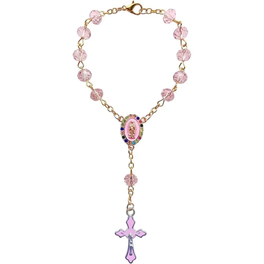 1PC Religious Rosary Car Hanging Ornament – Can Be Used as Decoration for Rearview Mirror or Steering Wheel