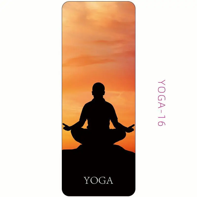 Zen Rhyme 1mm Natural Rubber Suede Yoga Mat Foldable Portable Anti-Slip Drape Gym Meditation Fitness Workout Gymnastics