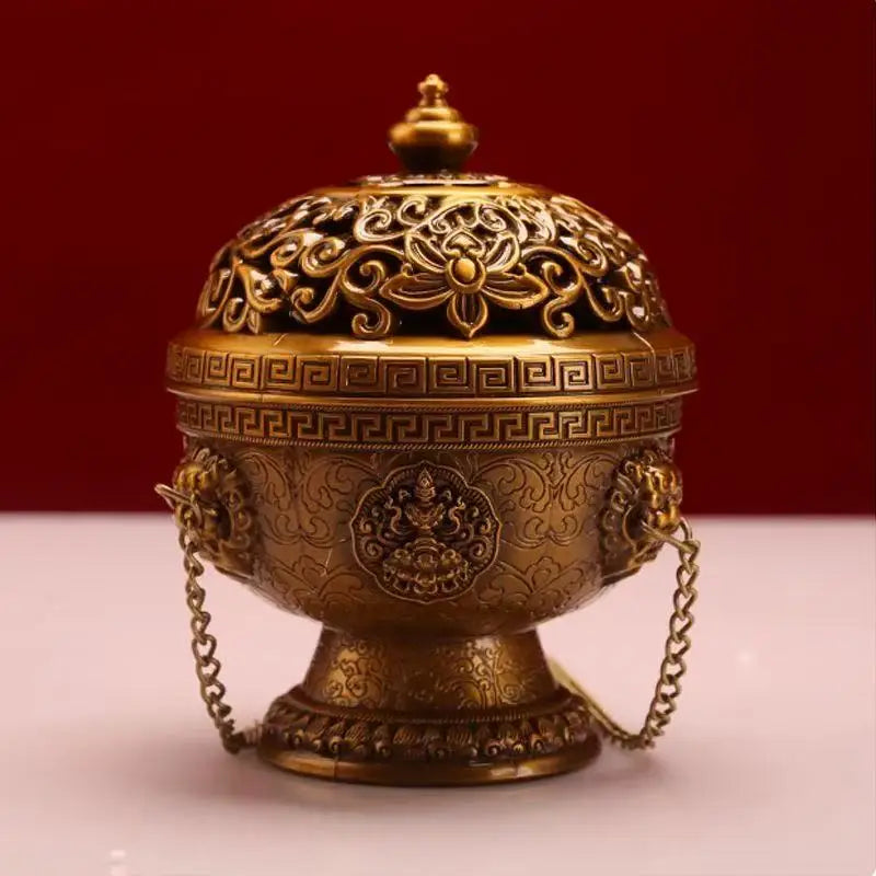 Multicolor Hanging Incense Burner Retro Copper Eight Auspicious Aromatherapy Stove Meditation Smoke Furnace Altars Buddhist Item