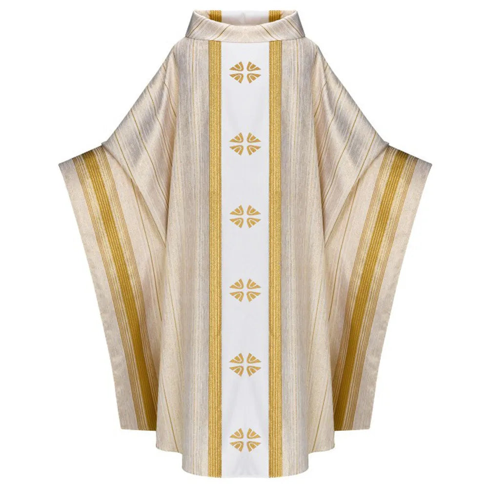 Unisex Church Vestments Priest Clergy Chasuble Catholic Mass Halloween Costume Robe Chasuble Priest Vintage Baggy Robe Gown Cape