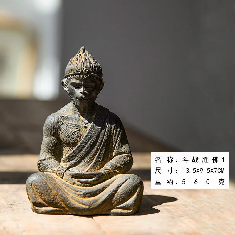 Sun Wukong Monkey New Chinese Fighting Saint Buddha Qitian Great Saint Desktop Cast Iron Ornament Home Tea Pet