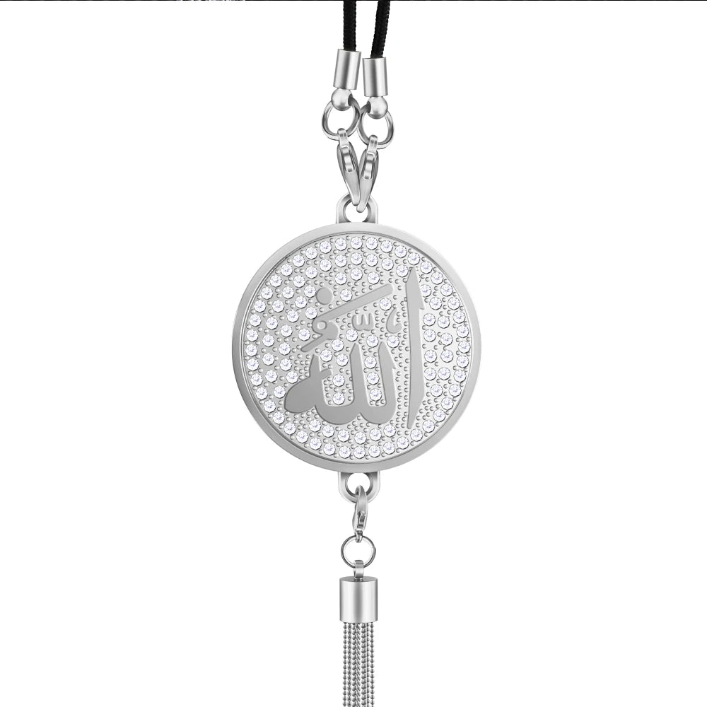 Car Hanging Pendent Arabic Muslim Islamic God Allah Badges Logo Auto Interior Rearview Mirror Ornaments Decoraction Accessories