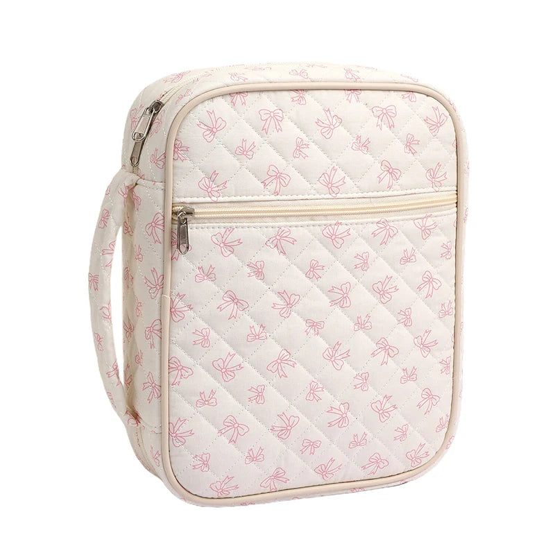 Large Bible Cover Case For Women Quilted Bible Bag Floral Bible Storage Bags With Zipper Pocket And Handle Bible Study Supplies