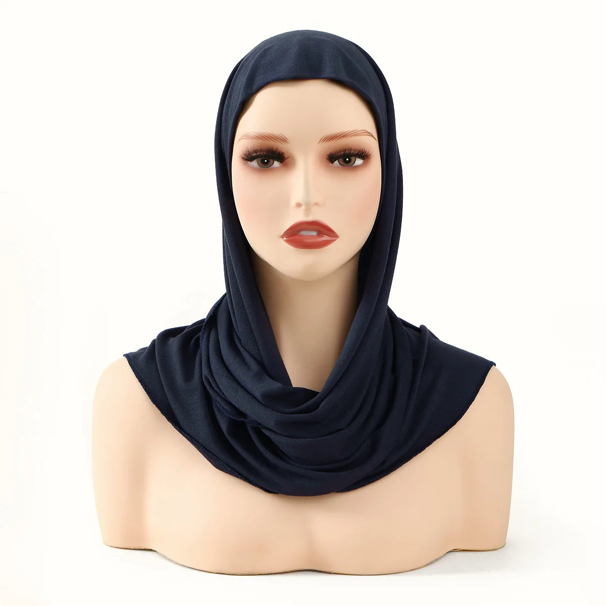 Hot Selling Ins Soft Jersey Instant Hijab Scarf for Women Muslim Solid Color Ready to Wear Hijab Sport Underscarf Headwraps