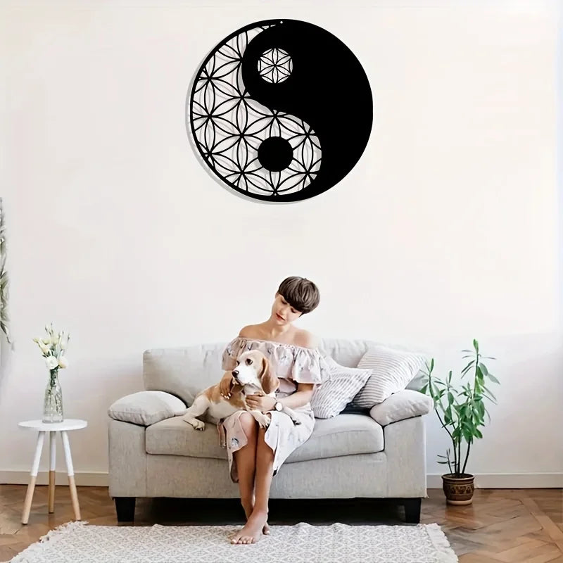 Metal Yin Yang Decoration, Metal Wall Art, Sacred Wall Art, Zen Wall Decoration, Geometric Metal Wall Decoration, Wall Hanging