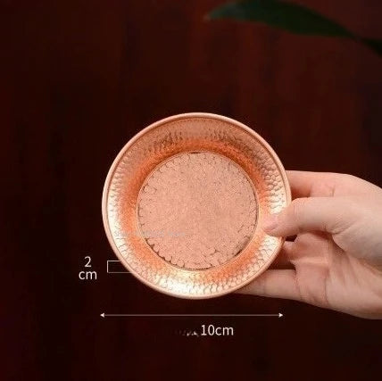 Tibetan-style Copper Water Supply Bowl Offering Dish Base Household Indoor/Buddhist Hall Offering Plate/purified Water Dish