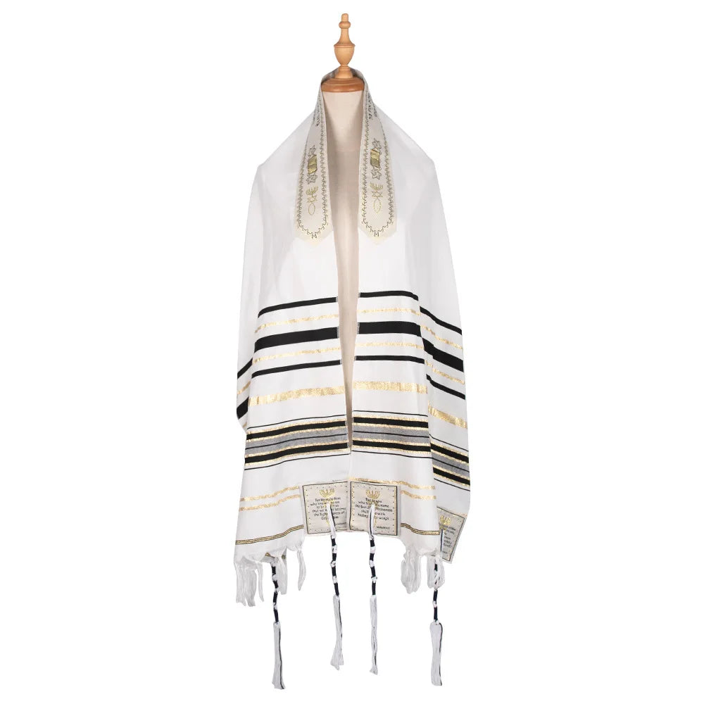 Jedaica Tallit Shawl Israel Talit scarf with Talis Bag Polyester Wraps Prayer 50x180cm