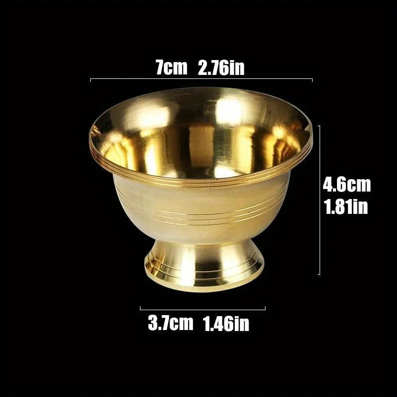 Pure Copper Drinking Bowl Brass Small Auspicious Tibetan Holy Creative Water Cup Tea Golden Home's Gift Decorative Buddhist