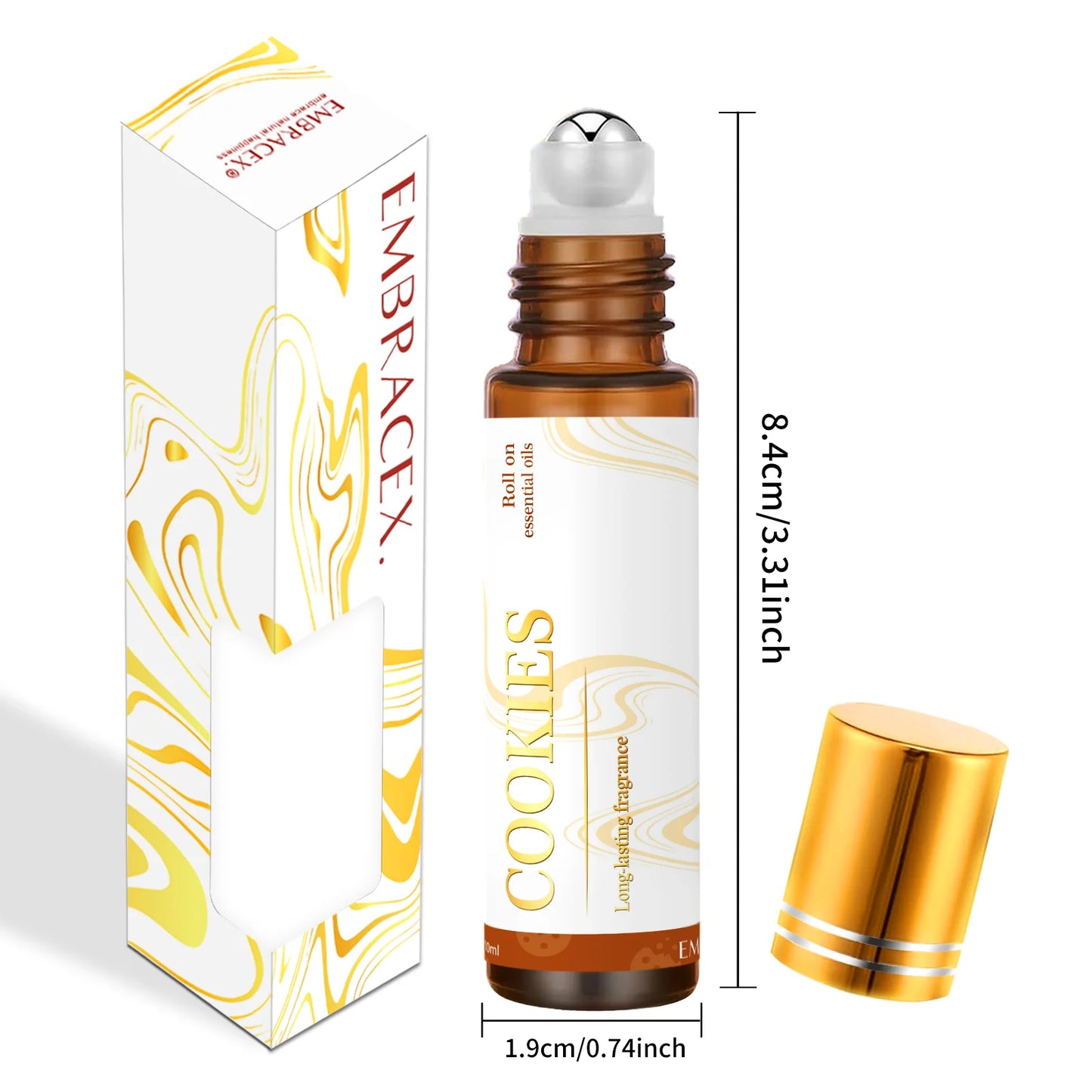 Cookie Scented Essential Oil Roll-On, 10ml - Warm Aromatherapy for Comfort & Relaxation - Sweet Baked Scent, Travel-Size Gifts