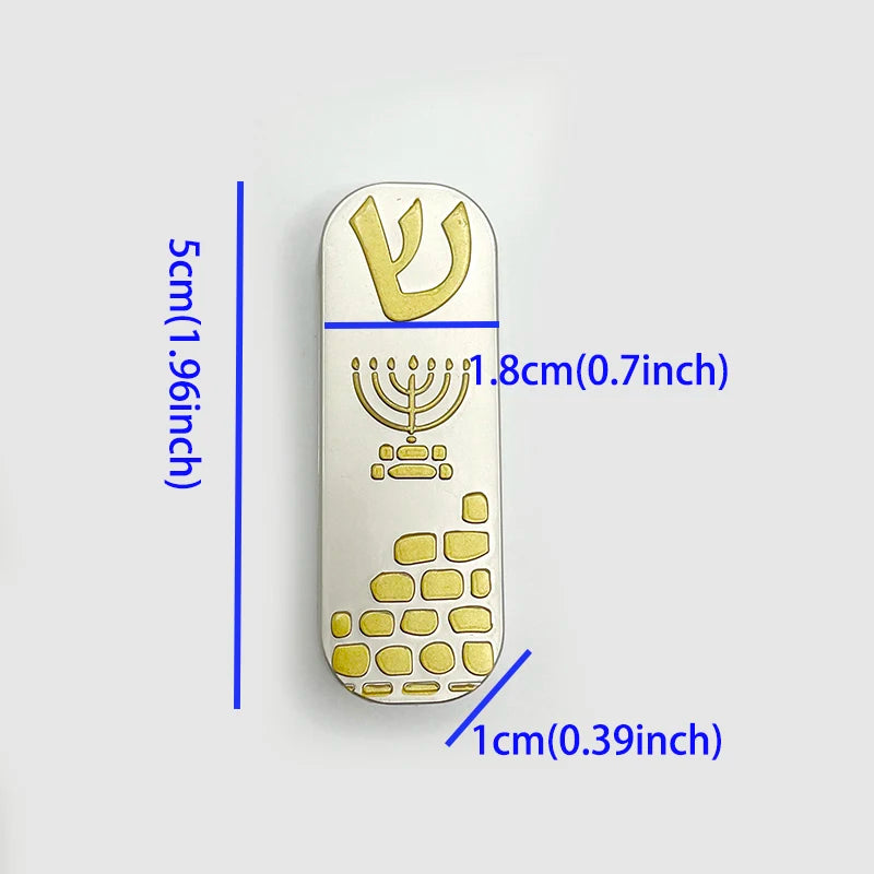 Protection Car Mezuzah with Travelers Prayer Scroll Jewish Star of David & 7 Branch Menorah Design Judaica Gift