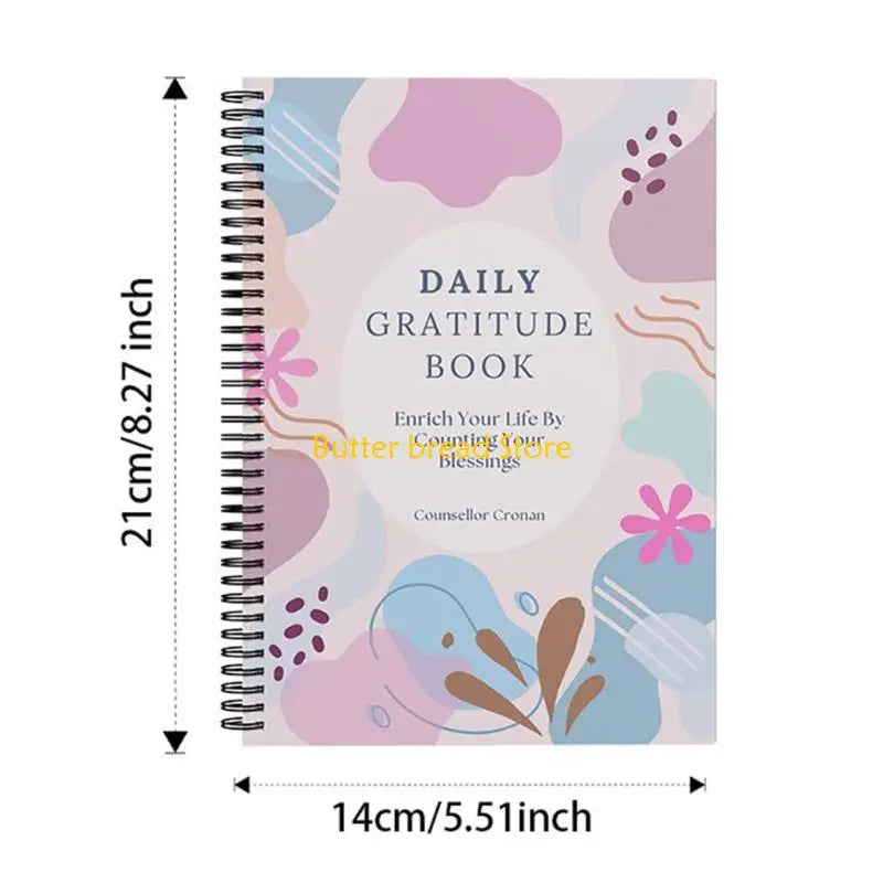 W89C Daily Gratitude Planner Notebook Twin Coil Binding Gratitude Journal For Mindfulness Practice and Mental Health Tracking
