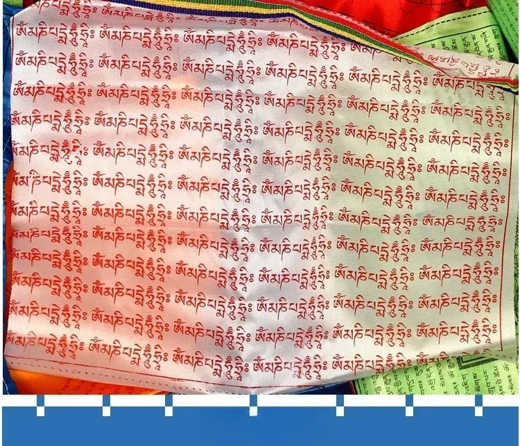 Tibetan Buddhism Satin Prayer Flags 5 Color Prayer Flags Xizang Longda Prayer Flag Decor Pray for Happiness Health Fengma Flag