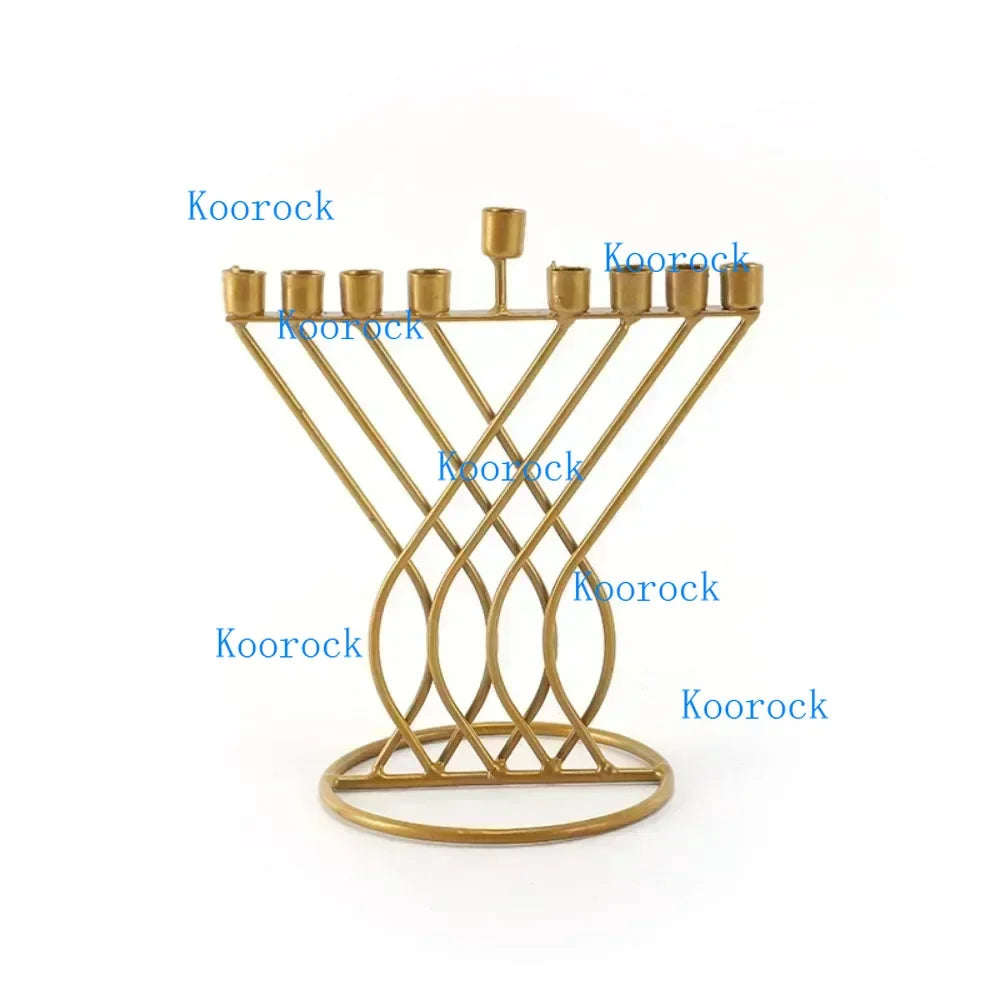 Hanukkah party iron craft decorations, Sabbath gift Chankiah Menorah, 9 lamp Judaica candle holders,