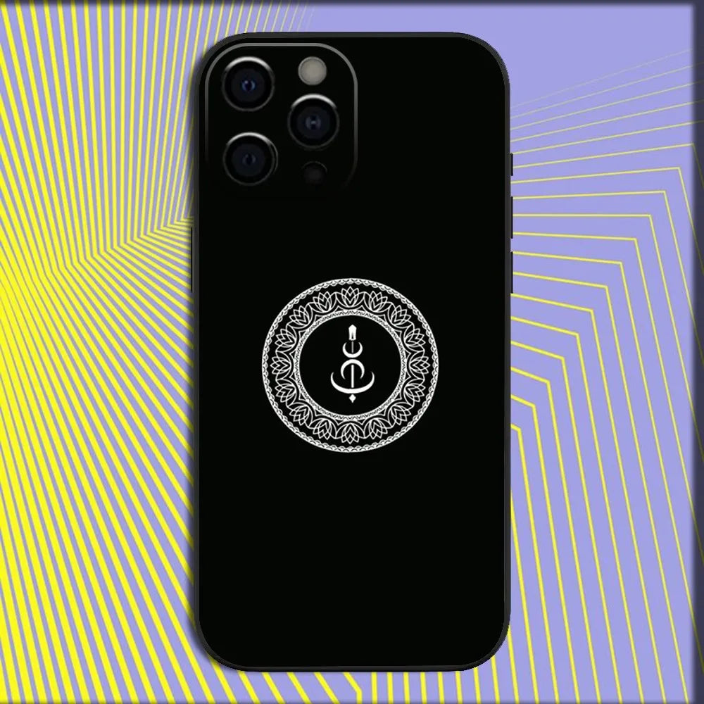 Sikh Khanda Sikhism SOVEREIGN Phone Case For iPhone 16,15,14,13,12,11,Pro,X,XS,Max,XR,Plus,Mini Soft Black Cover