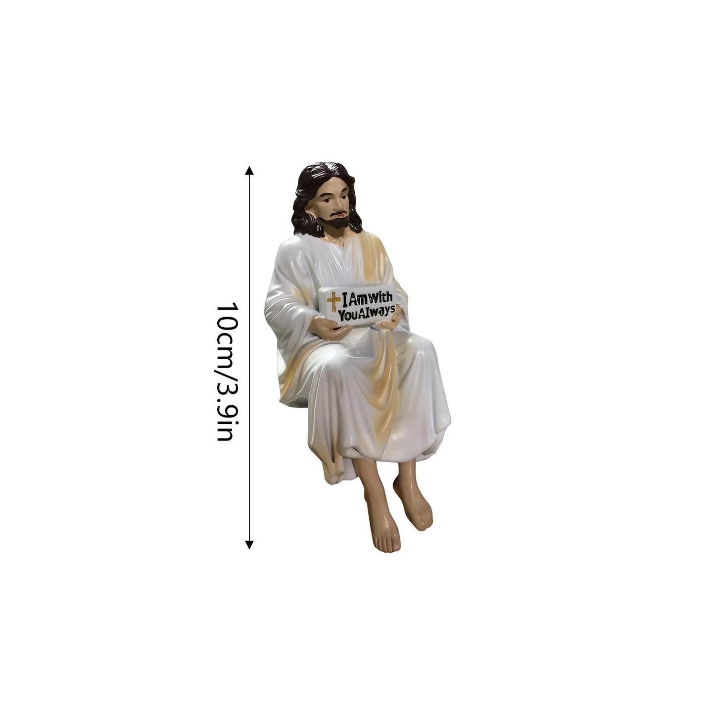 Christ Statues - "I Am with You Always" Jesus Desktop Ornaments, Easter Decorations, Serene Desk Companion Statue Decorations
