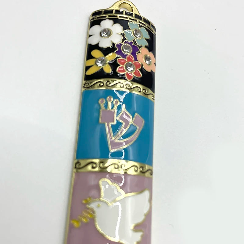 Hand Painted Mezuzah Case Pomegranate Tree Design Jewish Mezuzah Cover with Scroll Home Blessing Present Gift for Festival