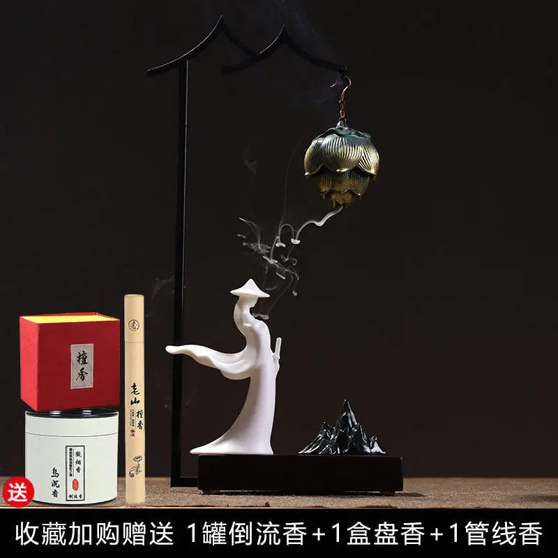 Backflow Incense Is A Household Indoor Zen-style Tea Room Sandalwood Ancient-style Decorative Item Ramadan Decorations Bakhoor