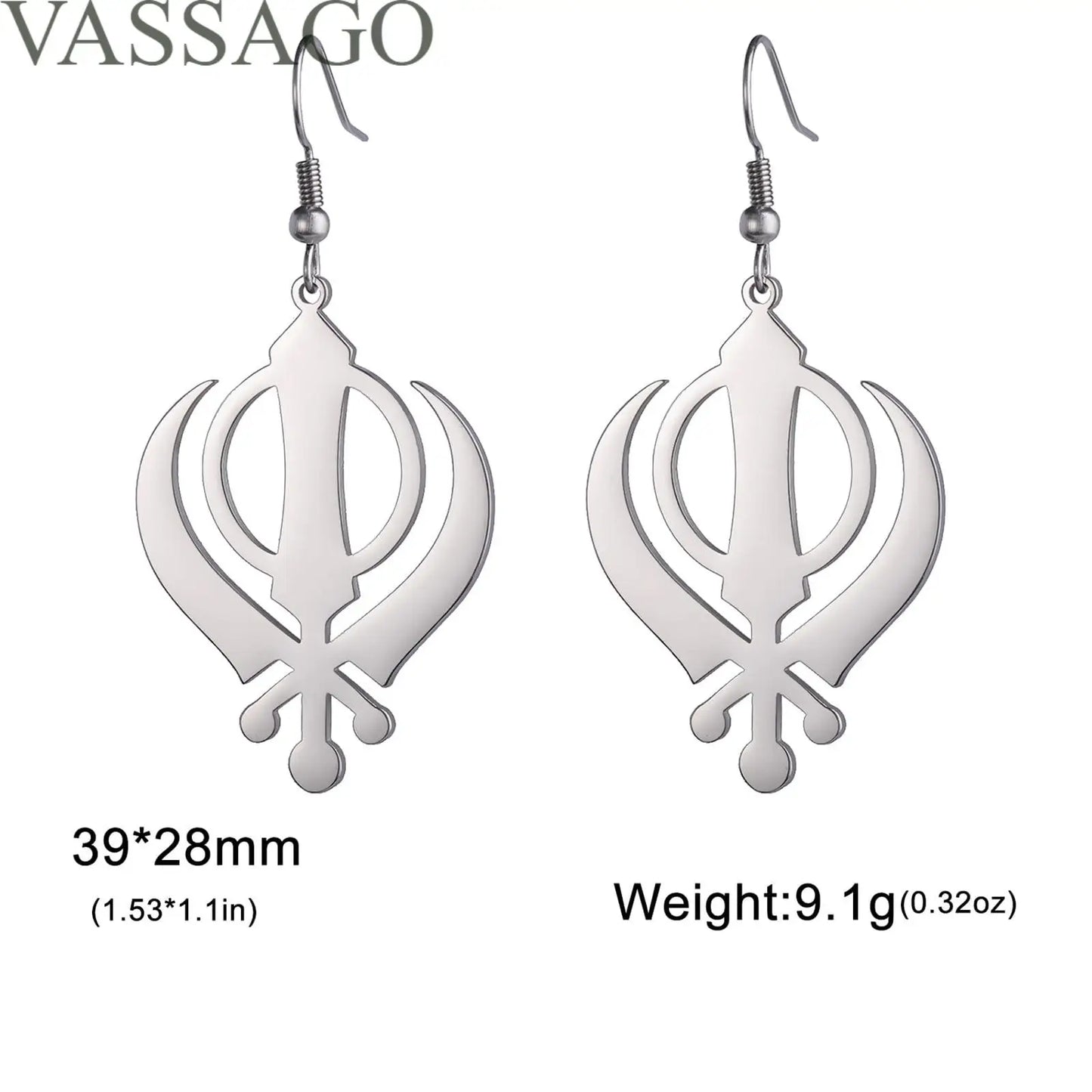 Sikhism Necklace Sikh Khanda Sword Necklace for Women Men Stainless Steel Sikhs Necklaces Sword Symbol Pendant Religious Jewelry