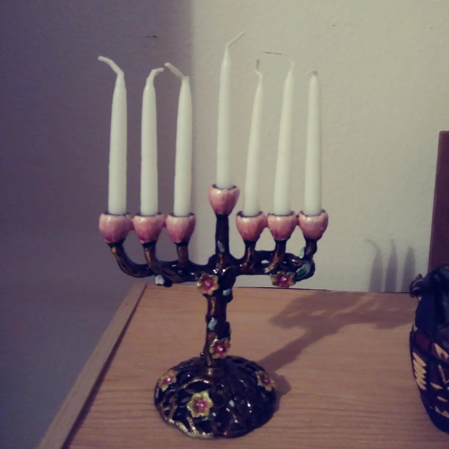 Tree of Flower 7 Branch Candle Holder for Hanukkah Menorah Candelabrum Candlestick Stand for Christmas Party Wedding Celebration