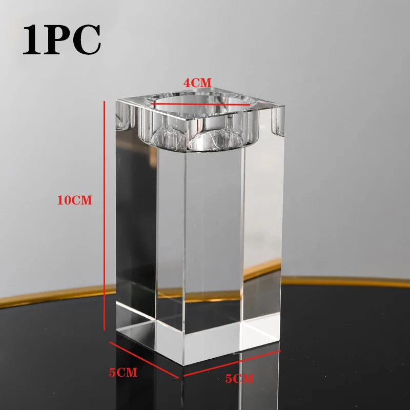 Holders Crystal Glass Candlestick Creative Dining Home Wedding Table Decorations Party Ornaments Desktop Modern Romantic Candle