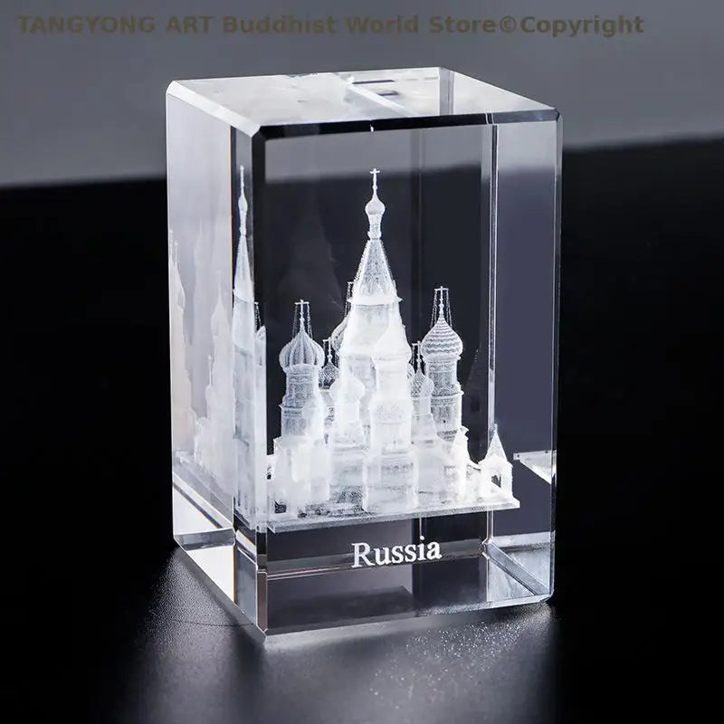 TOP craft ornament Russian Eastern Orthodox Church Vasily Ascension Church Crystal Carving crystal ornament free shipping cost
