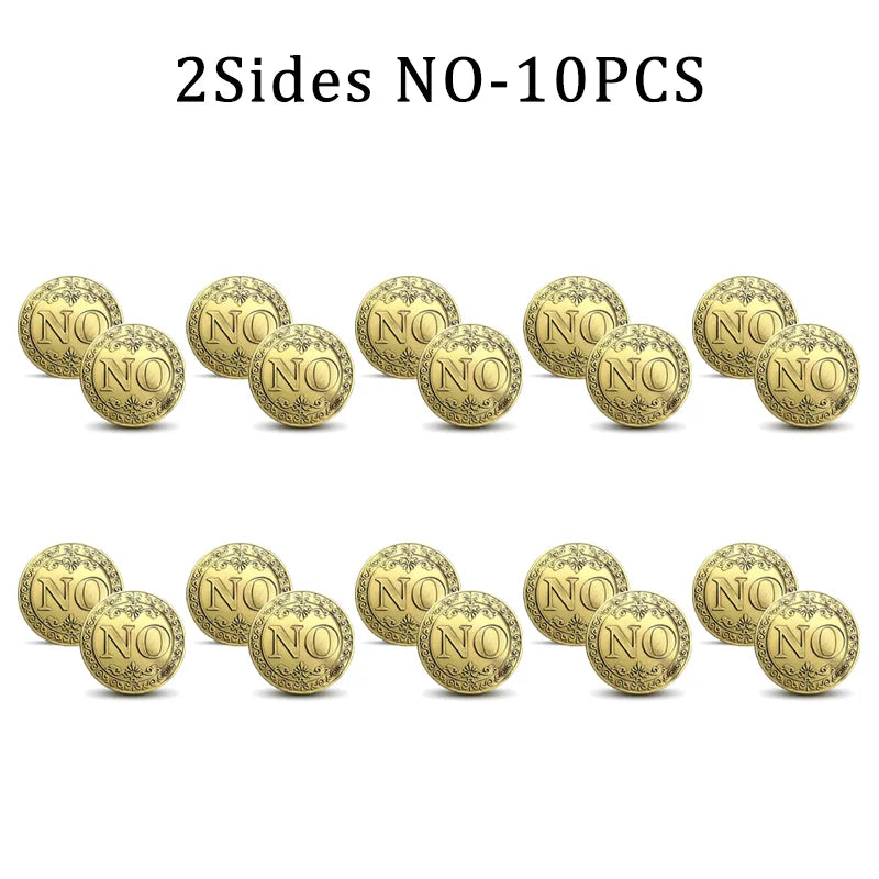 YES NO Decision Coins Magic Coin Collections Good Luck Vintage Antique Bronze Wish Lucky Coin US Coins Commemorative Gold Coins