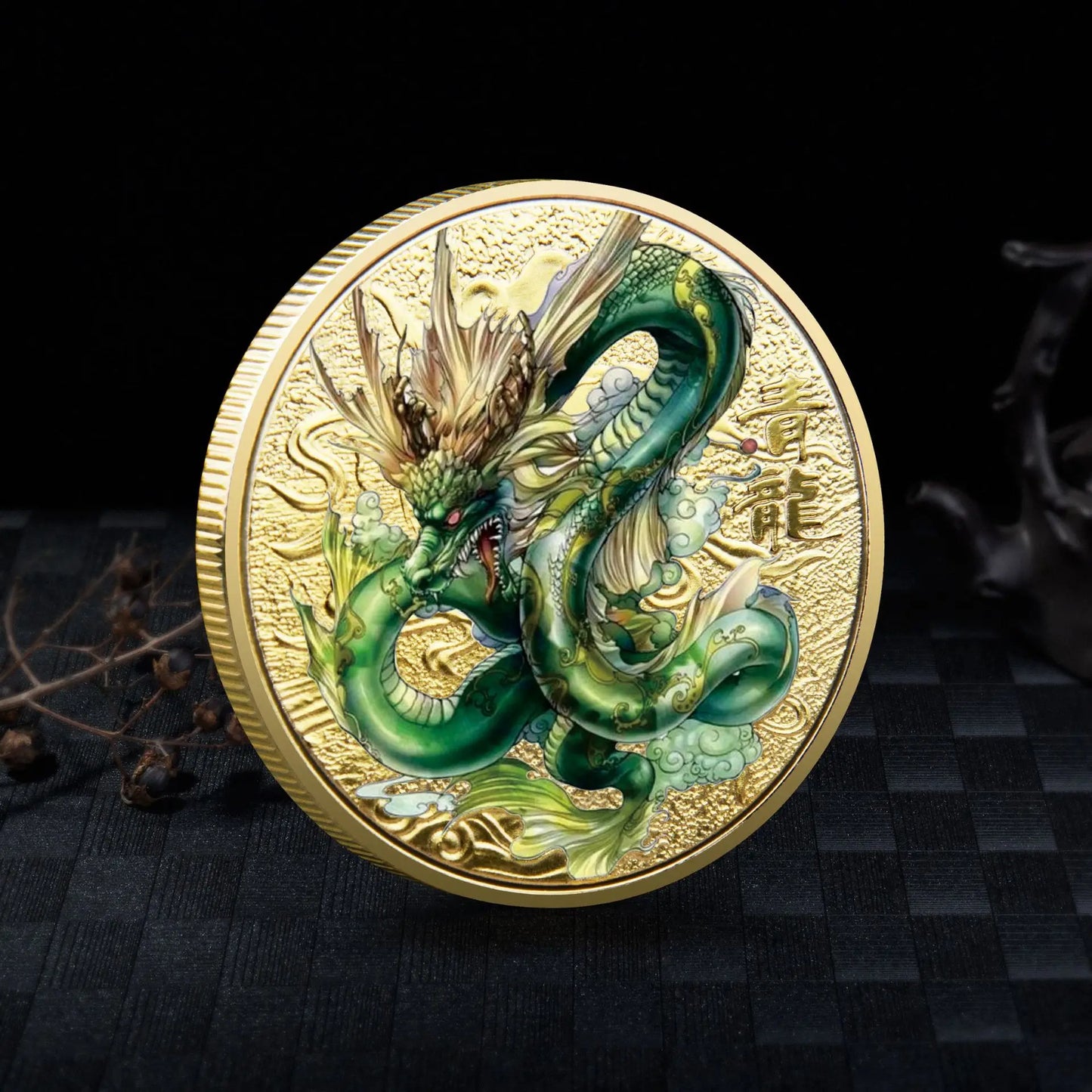 Chinese Mythical Beasts Coins Collectibles Dragon Coin Tiger Suzaku Zodiac Tai Chi Commemorative Medal Luck
