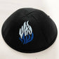 1pc Judaical Kippah with Embroidery Of Fire for Men Yamaka Hat Black White 18cm