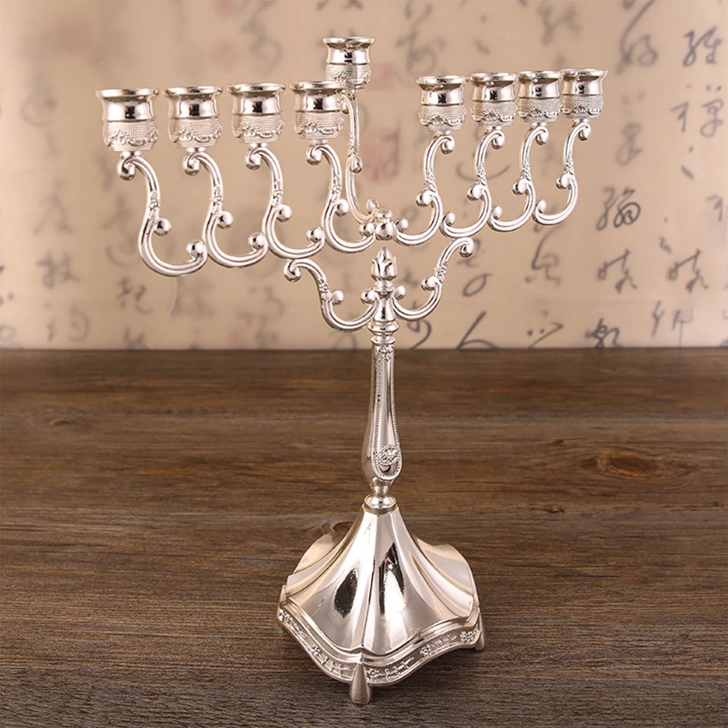 9 Branches Candle Holder Tabletop Candelabrum Candle Stands Hanukkah Menorah for Christmas Party Wedding Home Decor Gift