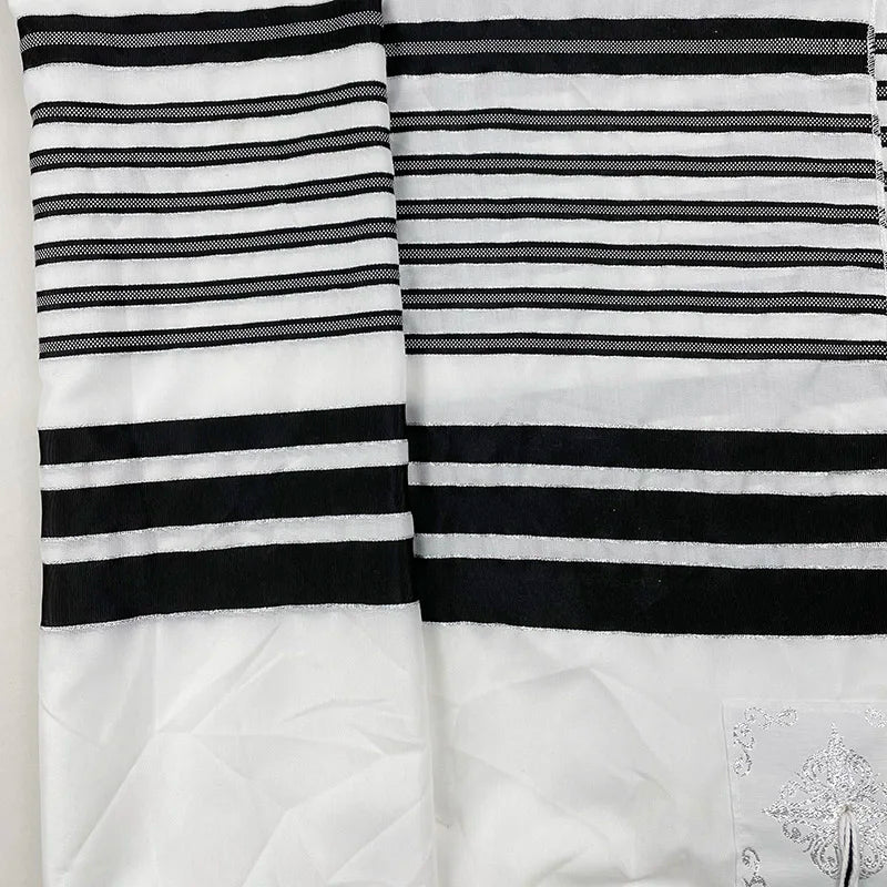Tallit Israel Jewish Talit New Design White Color Polyester Large Size Prayer Shawl Tallit With Bag 140x190cm