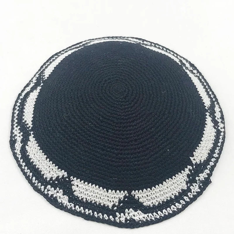 Jewish Kippah Black Hand Made Yarmulke Judaica Yamaka Kippa Yamakah Yarmulka Hat Men (15CM 5.9INCH)