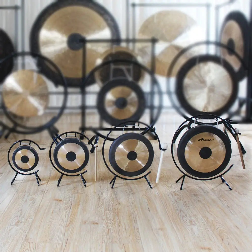 Arborea Mini Gong 6-12"Chau Gong Set Desktop Gong Hand Selected for Sound Healing or Office Small Gong